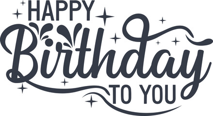 happy birthday text typography