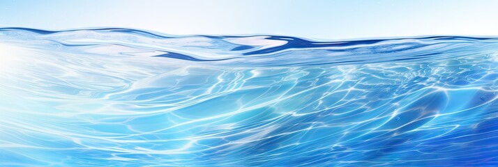 Fototapeta premium Blue sea and ocean surface background. World water day concept. Generative AI
