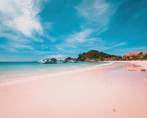 Beautiful tropical beach and mountains in Redang Island, Terengganu, Malaysia.