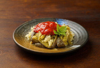 Special Chinese Seasoning Vegetable Eggplant with Minced Garlic