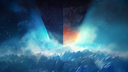 Astral wallpapers composition with snow
