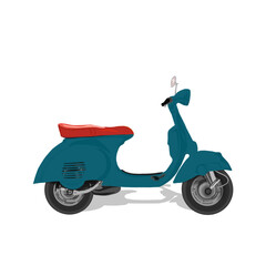 a blue motor scooter vehicle on a white background