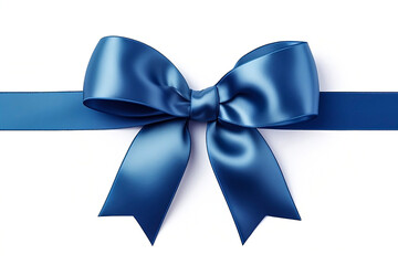 Blue ribbon PNG with bow isolated on white and transparent background, png ribbon for christmas celebration Gift advertising concept - GENERATIVE AI