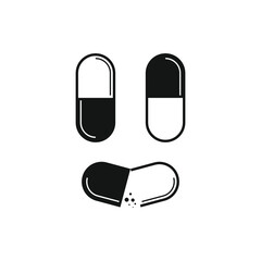 Capsule icon vector on white background