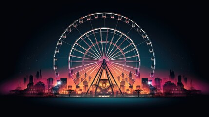 Famous and historic Ferris wheel. Oktoberfest concept. Generative AI