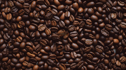 Fototapeta premium Coffee beans, coffee seeds textured background.