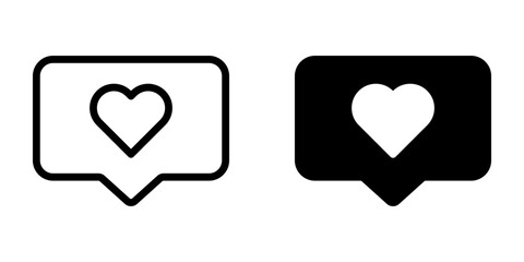 Love Chat icon. sign for mobile concept and web design. vector illustration