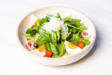 fresh vegetable with boiled egg Balsamic salad