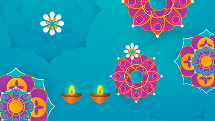 Fototapeta premium Happy diwali holiday decorative beautiful background