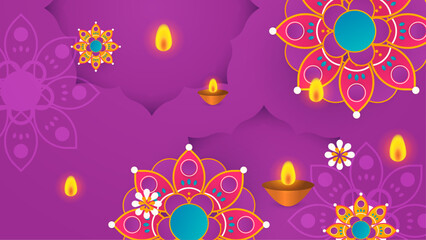 Happy diwali holiday decorative beautiful background