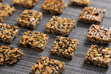 Healthy homemade oat granola bars