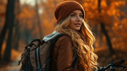 happy smile woman autumn vibes