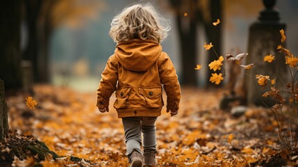Child with autumn park