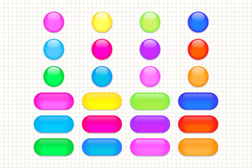 Vivid Color Glossy Buttons