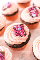Chocolate strawberry cupcakes