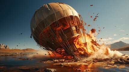 Obraz premium hot air balloon accident