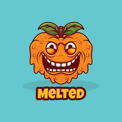 fruit monster character design with various expressions for halloween mascot or logo