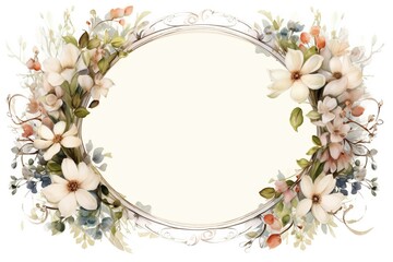 Obraz premium Vintage Luxury wedding invitation card template. template, Water Color Pastel Flower and bloom, Wedding decorative perfect rectangle frame border with gold line art, leaves branches, foliage. Elegant