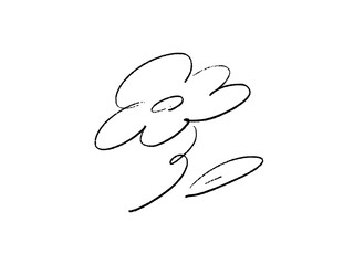 手書きの花のスケッチイラスト