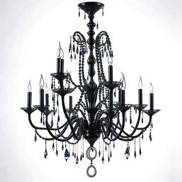 Crystal chandelier on a white background, generative ai