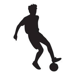 silhouette of a person dribbling a ball