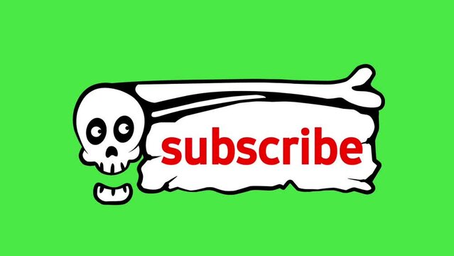 Cool subscribe button with a chibi skull