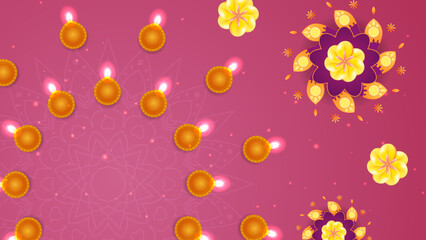 lovely ornamental style happy diwali banner design