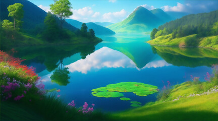 a crystal clear lake reflecting the beauty of the environment.