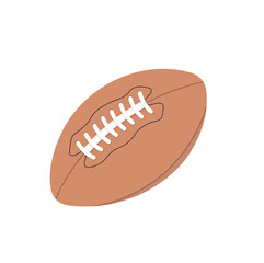 American football flat illustration vector isolated on white background. Sport supplies. Sport ball. Back to school.