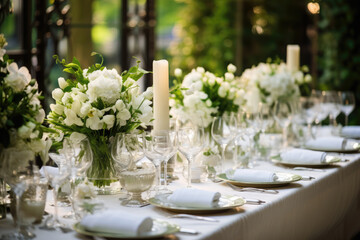 Fototapeta na wymiar Beautiful Wedding Table Setting