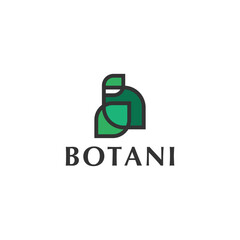 botani  logo company vector graphic design