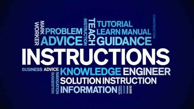 instructions animated tag word cloud;text design animation kinetic typography seamless loop.