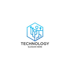 Abstract technology logo flat abstract