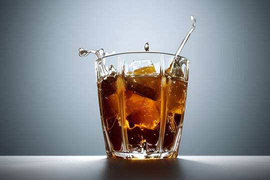 dropping ice cubes into whisky, Generative AI