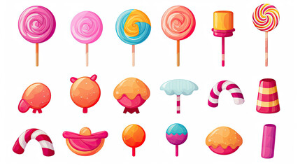 Candy icon set. Cartoon set of candy icons for your web design isolated on white background