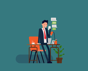 Coffee break. Vector illustration free business concept design. Happy flat cartoon style design.