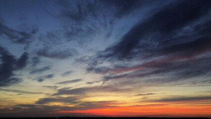 Fototapeta na wymiar Skyscapes , Aerial , Sky , Sunsets