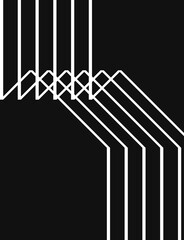 vector modern white geometric lines and text space on black background for brochure banner and publication