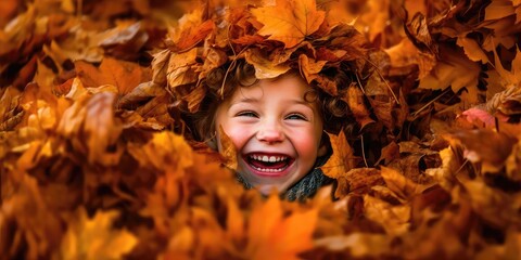 child in autumn forest