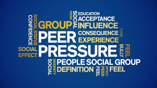 Peer Pressure animated tag word cloud;text design animation kinetic typography seamless loop.
