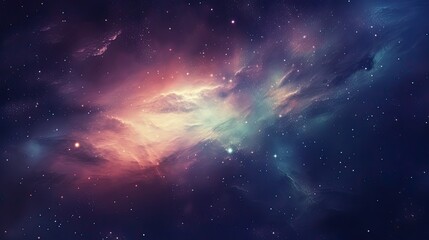 Starry Nebula Symphony: Colorful Galaxy and Celestial Clouds