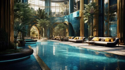 Sophisticated Retreat: Atrium Resort's Stunning Pool Area
