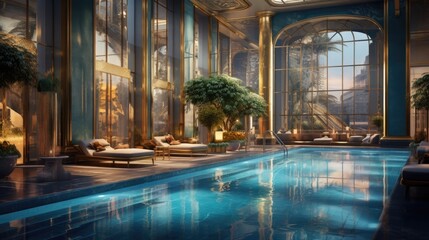 Serenity in Luxury: Atrium Resort's Exquisite Swimming Pool