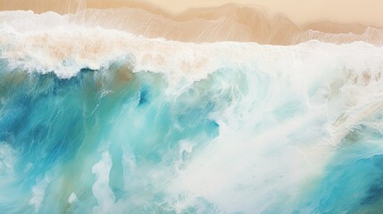 Spectacular Ocean Aerial: Tropical Beach Surf and Waves