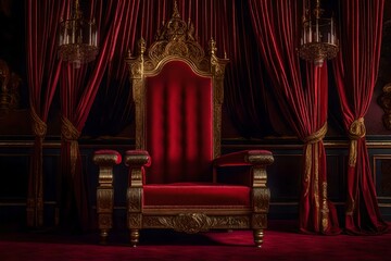 stage with red curtains generated by AI tool