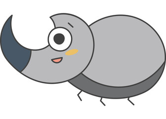 Rhinoceros Beetle Cute Character