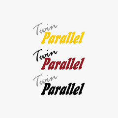 letter text twin parallel vector  illustration for print  and cutting sticker