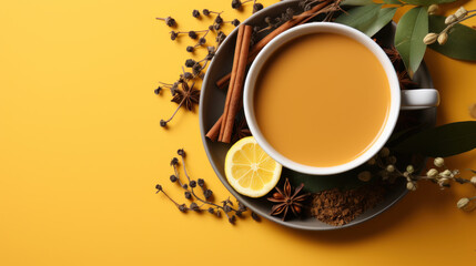 Obraz na płótnie Canvas Turmeric tea. Cup of turmeric tea with coconut 