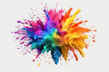 Fototapeta na wymiar Large colorful splash of multicolored paint that scatt,ai generative