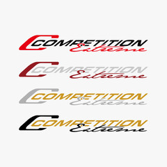 vector of  writing extreme competition for cars. This letters can be used for printing and cutting stickers or graphic design